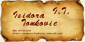 Isidora Tomković vizit kartica